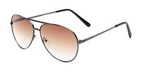 Readers.com Sun Reader: The Conrad Reading Sunglasses Metal Aviator Style for Men and Women - Grey with Amber, 1.25