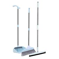 Broom and Dustpan With Long Handle Telescopic Up Extra Long Handle Household Soft Brush Broom And Dustpan Non-Slip Handle Multi-Function Windproof Broom Set Office Garage Schools Garden Cleaning Tools