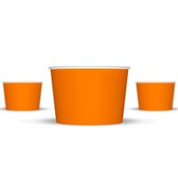 8 oz Paper Ice Cream Cups - 1,000 / Case (Orange)