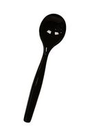 Party Essentials 18 Count Heavy Duty Hard Plastic Serving Spoons, 10", Black