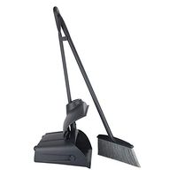 Dust Pan and Broom,Dustpan Cleans Broom Combo,Long Handle Lightweight and Robust Lobby Broom, Upright Dust Pan with Lid, Room Office Lobby Floor Use Upright Stand