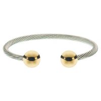 Magnetic Cable Cord Cuff Bracelet Silver and Gold