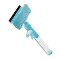 PeleusTech Squeegees, 3-in-1 Window Squeegee Washer Cleaner with Microfiber Scrubber Spray Bottle for Window Shower Floor Car Glass - Blue