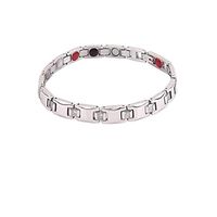 Men's Crystal Stainless Steel Magnetic Bracelet (Silver-1)