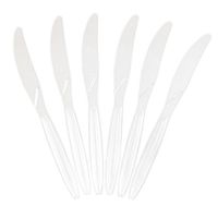 JAM PAPER Big Party Pack of Premium Plastic Knives - Clear - 100 Disposable Knives/Box