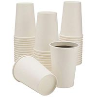 Disposable White Paper Hot Cups, Coffee, Tea, hot Cocoa, Drink Cups -100 Pack- (12 oz)