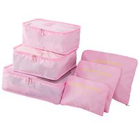 Bluelans 6Pcs/Set Travel Waterproof Clothing Sorting Bag Packing Cube Luggage Organizer for Jacket, Shirt, Sweater, Suit by allhom. Pink
