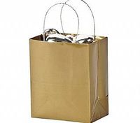 Crafty Capers 12 Mini Gold Gift Bags - 6.5cm x 7.8cm | Kids Party Loot Bags
