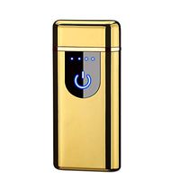 Gold Arc Lighter - Electronic USB Rechargeable Plasma Tesla Coil Lighters - Windproof, Waterproof, Flameless, Eco-Friendly, No Waste - Perfect for Camping, Smoking, Lighting Candles