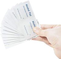 Overvl 300pcs Disposable Alcohol Prep Pads Alcohol Wipes Pads Disposable Alcohol Prep Wipes Individual Package Portable Nail Cleanser Cloth for Nail Art Cell Phone Dinnerware