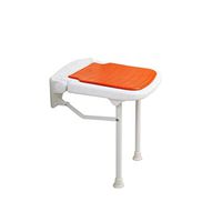 MLMHLMR Adjustable Folding Stool Bathroom Shower Door Wear Shoes Maternity Room Dressing Room Wall-Mounted Seat Shower Chair (Color : Orange, Size : 380mm365mm)