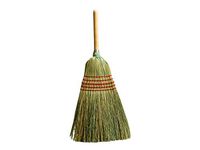 Parlor Broom, Yucca/Corn Fiber Bristles, 42" Wood Handle, Natural
