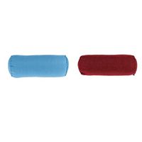 dailymall 2pcs Soft Neck Roll Bolster Pillow Round Massage Footrest Cushion Blue Red