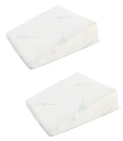 Xtreme Comforts 7" Memory Foam Bed Wedge Pillow, Hypoallergenic Breathable, Washable Bamboo Cover, Elevated Support Cushion, Acid Reflux, Lower Back Pain, Heartburn, Snoring (2 Pack)
