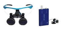 Dental Power 2.5x420mm Dental Loupes Surgical Binocular Loupe Magnifier Head Light (Blue)