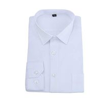 LinqiudD 2019 New Men's Solid Color Twill Long Sleeve Business Formal Shirts Clothing Blouse (White,37)