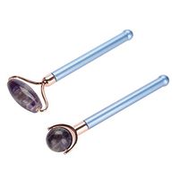 Jade Massage Roller, Natural Beauty Slimming Amethyst Jade Stone Face Skin Massager Roller, Manual Pressure Massage Guasha Sticks Anti Wrinkle(#2)