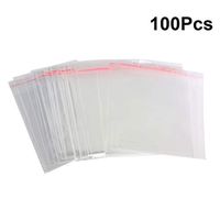 Yardwe 100pcs Clear Cookie Bags Flat Cello Cellophane Treat Bags Gift Candy Bag for Home Bakery Store