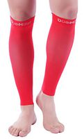 Doc Miller Premium Calf Compression Sleeve 1 Pair 20-30mmHg Graduated Support for Sports Running Circulation Recovery Shin Splints Varicose Veins (Red, L)