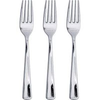 Club Pack Metallic Silver plastic Forks, Box of 288 Pieces