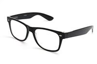 ColorViper basic square reader Unisex spring temple Reading Glasses (A1 Medium Size The Most Popular Shiny Black, 2.50)