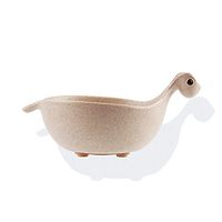 JAMOR Wheat Fiber Food Bowl Dinosaur Shape Children's Food Bowl Wheat Straw Tableware Children's Fruit Plate Dinosaur Food Bowl Cutlery Set (560ML Food Supplement Bowl, Khaki)