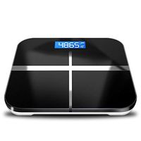 DEI QI Bathroom Scale Body Weight Scale Glass Smart Electronic Digital Scale Weight Balance Bariatric LCD Display 180KG (Color : Black)
