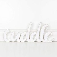 19" X 7.5" X 1" Wood Cutout (Cuddle), White – 70402