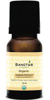 Organic Jasmine Extract from the Flowers of Jasminum Grandiflorum Plant by Sanctus Essence, 100% Pure, Undiluted, USDA Certified Organic Essential Oil