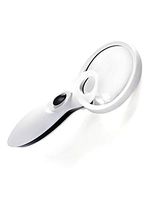ZH Handheld Magnifying Glass, 8/12 Times Multi-Function LED with Light Portable Environmental Protection Material for The Elderly Reading Students with High-Definition Lenses, White