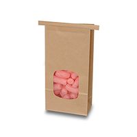 Kraft Window Tin Tie Bags 4-3/4" X 2-1/2" X 9 1/2" | Quantity: 100 Width 2 1/2