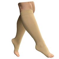HealthyNees Open Toe 15-20 mmHg Compression Leg Circulation Extra Wide Calf Sock (Beige, 2X-Large)