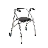 LJHHH Folding Rollator Walker,Height Adjustable Lightweight Walking Frame,Lightweight Aluminium Walking Mobility Aid for Elderly,Assistive Walking Device