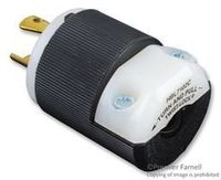 HUBBELL WIRING DEVICES HBL7102C CONNECTOR, POWER ENTRY, PLUG, 20A