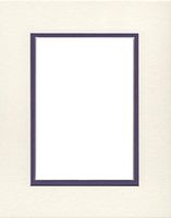 22x28 Double Acid Free White Core Picture Mats Cut for 18x24 Pictures in Cream and Purple