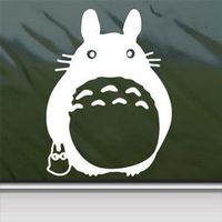 So Cool - Totoro Anime - Ghibli Laputa - Vinyl 5" tall(Color: WHITE) decal laptop tablet skateboard car windows stickers