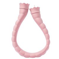 Style wei U-Shaped Silicone Hot Water Bag with Woven Cover Hand Warmers Cute Boys and Girls Warm Baby (Color : Pink)