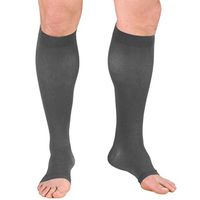 Truform 20-30 mmHg Compression Stocking for Men and Women, Knee high Length, Open Toe, Gray, Small