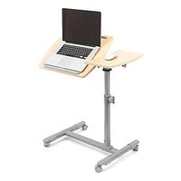 DNZDZ Height Adjustable Mobile Overbed Table, 30° Swivel Medical Adjustable Portable Tilt Overbed Bedside Table Notebook Desk Sofa Side Table for Hospital and Home Use, Four Wheels