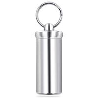 VANSU Titanium Waterproof Keychain Pill Box Case,Portable Mini Pill Holder Container for Outdoor Travel Camping