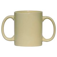 HealthGoodsIn- Ceramic Dual Handle Mug for Secure Hold | BPA-Free Double Handled Ceramic Mugs to Aid Tremors | 11.83 US Fl. Oz. (350 Ml) - Light Lemon Color