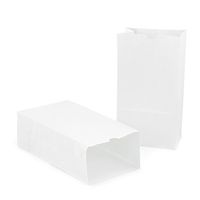Hygloss Products HYG66101BN White Paper Bags Size 6, Grade Kindergarten to 1 Age, 5" Height, 6" Wide, 11" Length (Pack of 200)