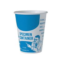 Paper Specimen Cups, 8 oz, Blue/White