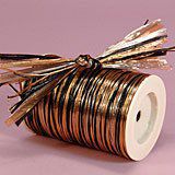 Krafty Klassics 1 Roll of Three in One Pearlized Raffia Ribbon (1/8" x 33 Yds) (Black/Copper/Silver)