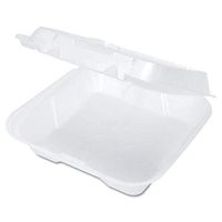 Genpak SN200V Snap-It Vented Foam Hinged Container White 9-1/4 x 9-1/4 x 3 100/Bag 2/CT