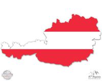 GT Graphics Austria Map Flag Country Shape - 3" Vinyl Sticker - for Car Laptop I-Pad Phone Helmet Hard Hat - Waterproof Decal