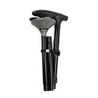 Zuckbergs Foldable Walking Cane with LED Light for Men Women Hand Walking Stick - Sleek, Comfortable T Handles (Black)