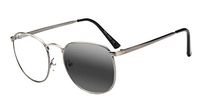 Progressive Multifocal Retro Metal Round Reading Glasses Photochromic Anti-UV Reader (Gunmetal, 1.50)
