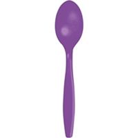Club Pack of 600 Amethyst Purple Premium Heavy-Duty Plastic Party Spoons