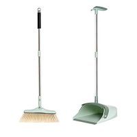 Upright Broom Combo Household Cleaning Broom Combination Folding Broom Dustpan Pan Set For Kitchen Bedroom for Home Kitchen (Color : Green, Size : 32x90cm)